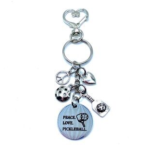 Pickleball Keychain Bag Charm Peace Love